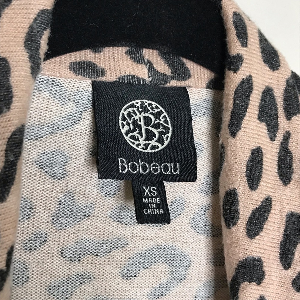 BOBEAU pink and black leopard print open front cardigan size XS - Picture 10 of 10
